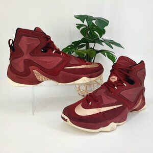 Nike Men’s Greatness Lebron XIII Team Red Bronze Mesh 807219-690 Shoes Size 14